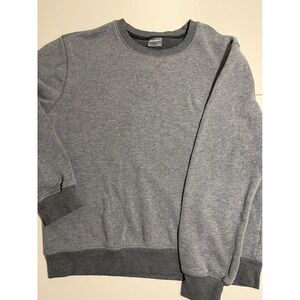 Eddie Bauer Mens Gray Crewneck Sweatshirt Fleece Lined Ribbed Trim Large